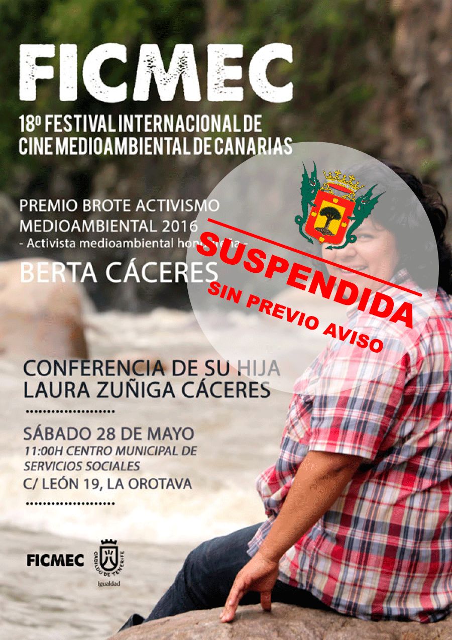 Suspenden la conferencia de la hija de Berta Cáceres en La Orotava y nadie informó de ello