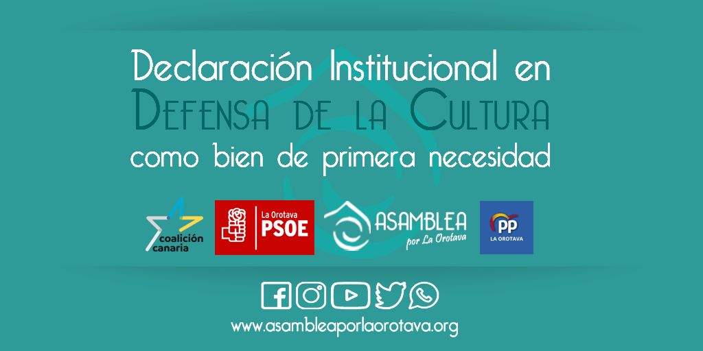 Declaración Institucional en Defensa de la Cultura como bien de primera necesidad.