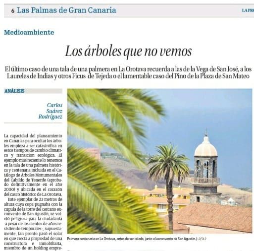 Moción en defensa del Patrimonio Vegetal y Natural de La Orotava