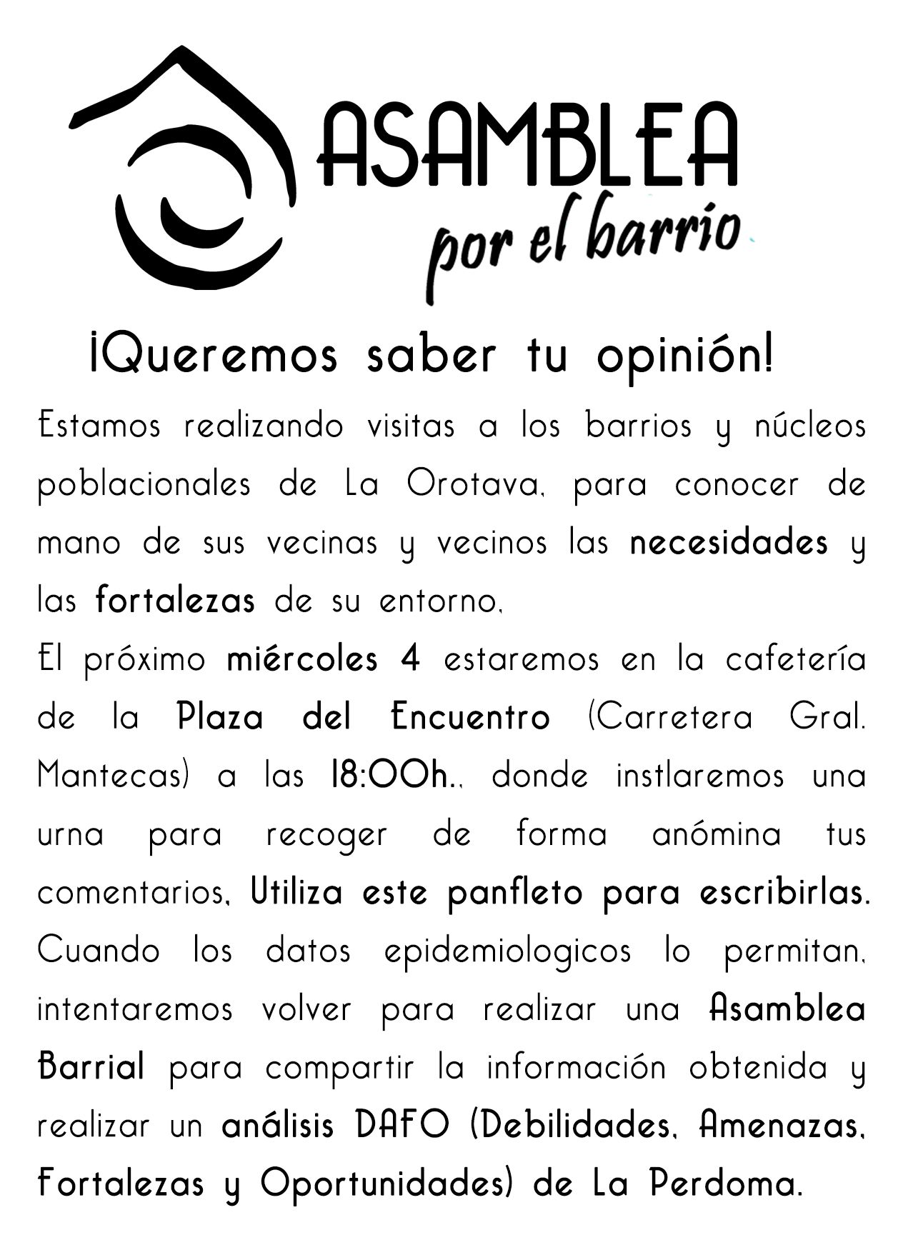 Portada de los panfletos repartidos en los buzones del vecindario