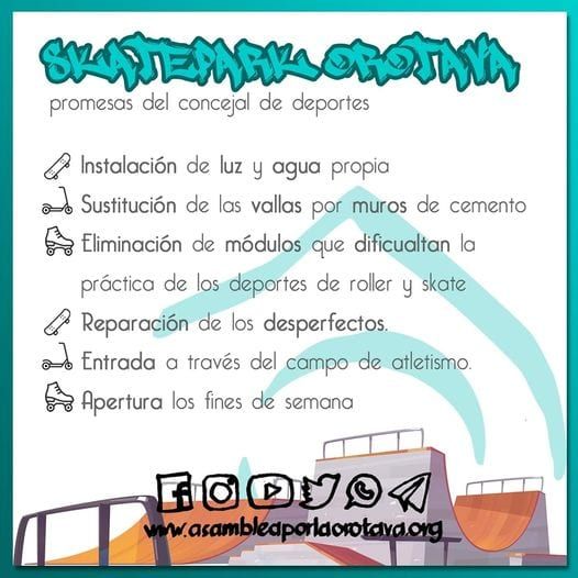 El Ayuntamiento de La Orotava se compromete a arreglar el skatepark del Mayorazgo