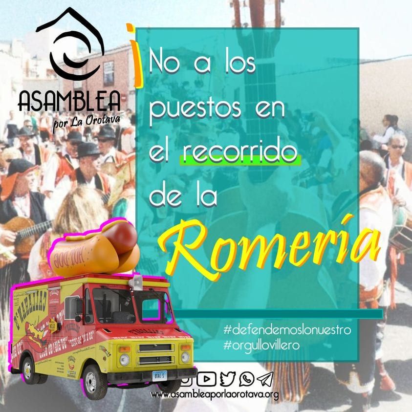 La Comisión Mixta de Fiestas pide la eliminación de puestos de ‘fast food’ y ‘cocktails’ en el tramo que recorre la Romería Tradicional de La Orotava