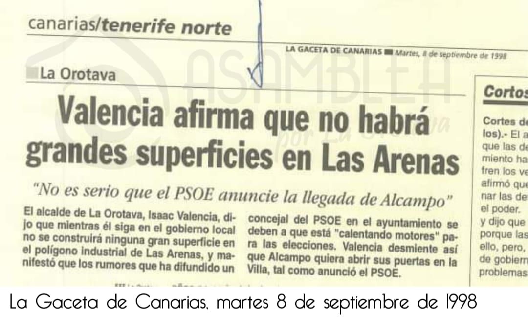 Recorte extraído de la hemeroteca de la Coordinadora El Rincón
