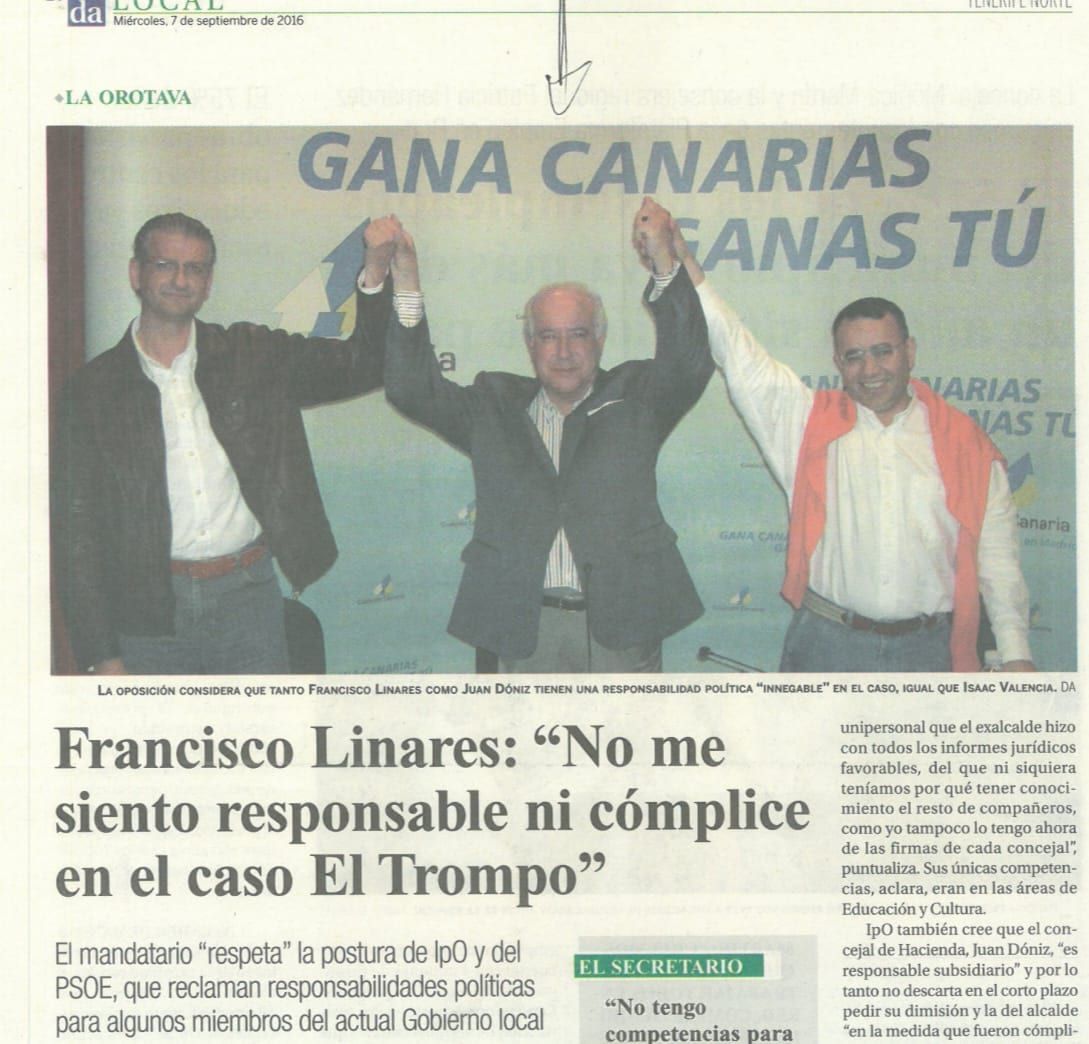 Los tres adalides políticos de la grandes superficies comerciales en La Orotava. Los tres jinetes del apocalipsis del comercio local.